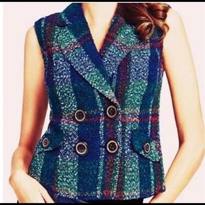 Cabi Plaid Vest Color: Green/Blue | Size:S